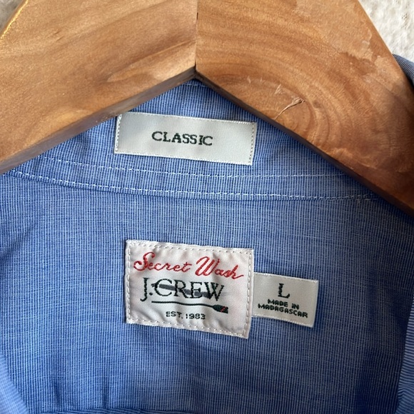J. Crew Secret Wash‎ cotton poplin shirt Large Blue - Picture 3 of 12
